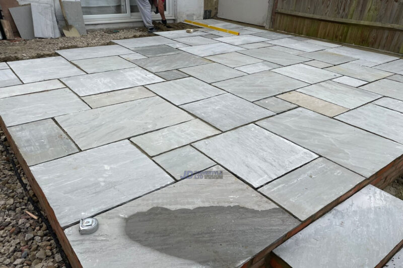 Raised-Slabbed-Patio-with-Brick-Wall-in-Maidstone-Kent-6